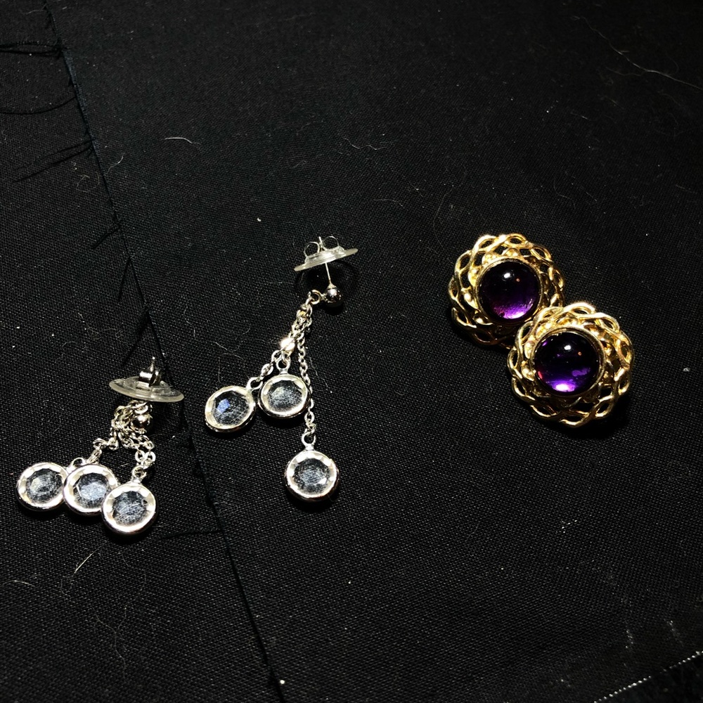Silver and gold earrings